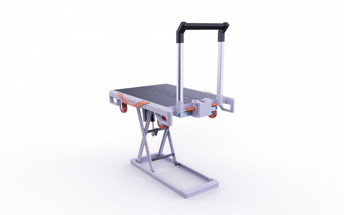 Yellow Gray Hydraulic Hand Pallet Stacker Straddle Platform Cargo Lift